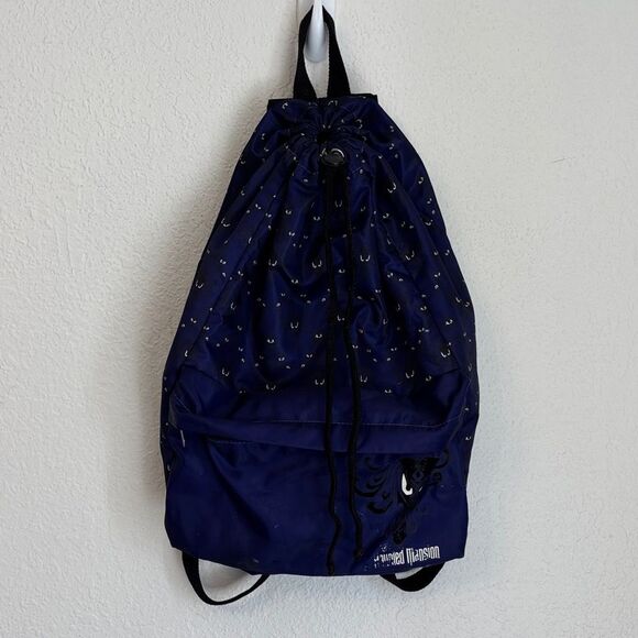 Disney Parks The Haunted Mansion Wallpaper Drawstring Backpack - Picture 1 of 5